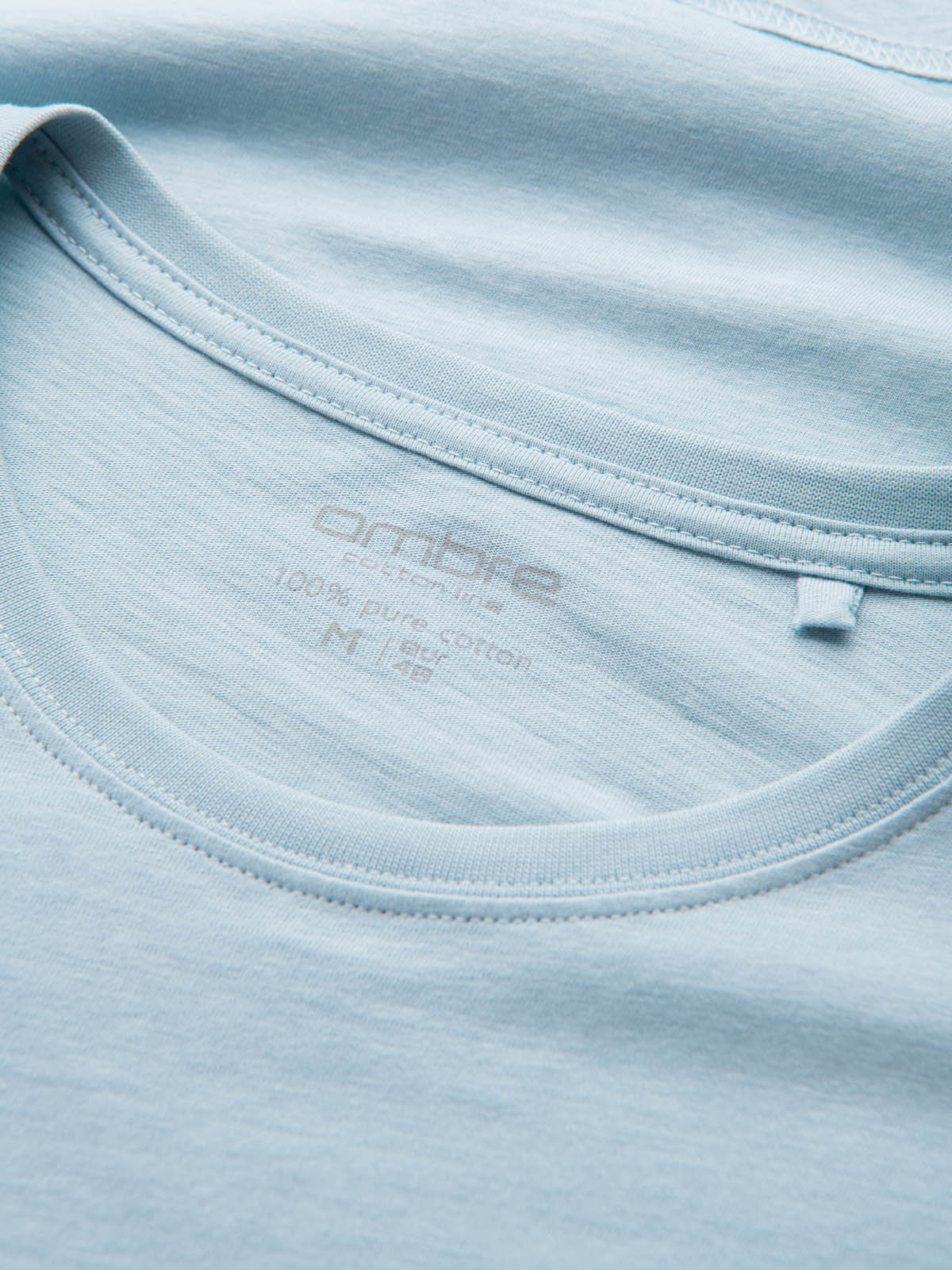 Ombre BASIC men's classic cotton T-shirt - light blue