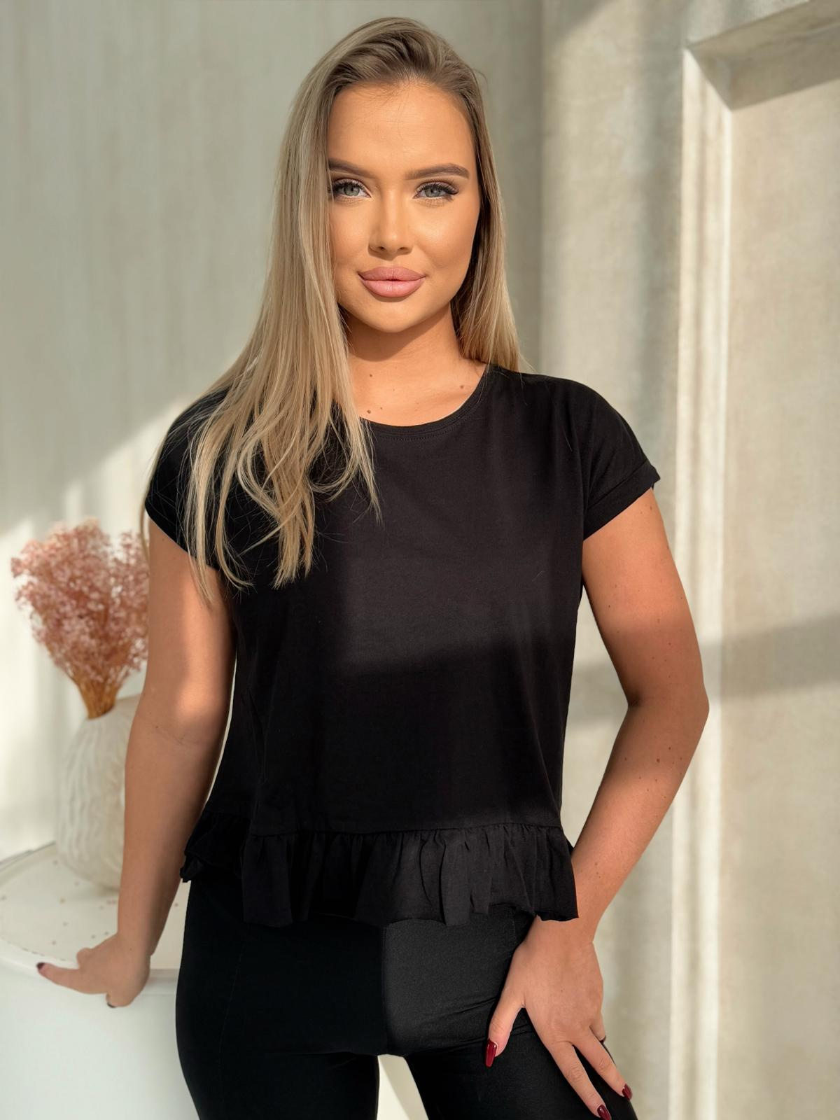 Edoti T-shirt with frill SL