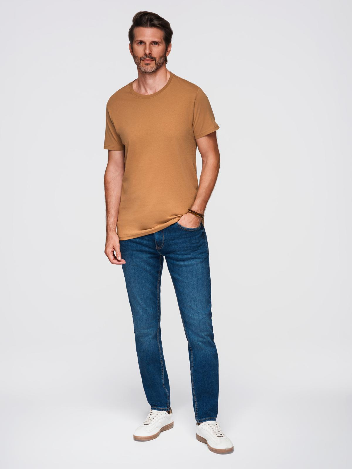 Ombre BASIC men's classic cotton T-shirt - brown