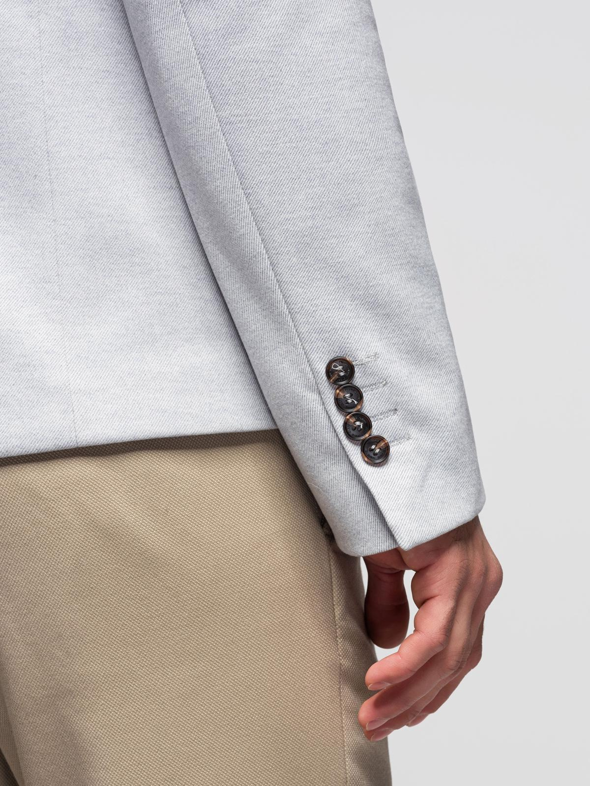 Ombre Men's melange rayon jacket with stand-up collar - grey melange