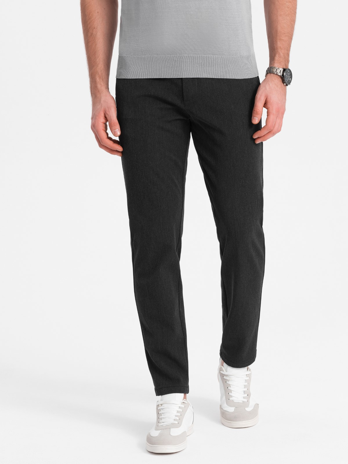 Ombre Elegant men's SLIM FIT chino pants - graphite