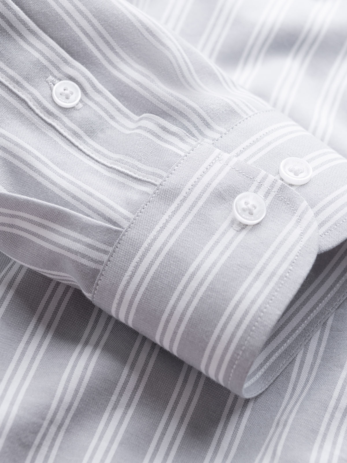 Ombre Men's REGULAR FIT shirt in white stripes with pocket - grey