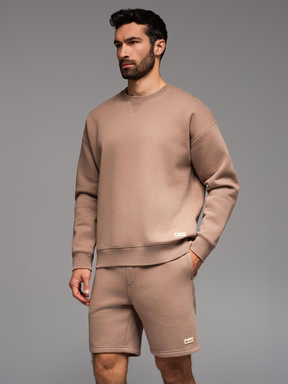 Ombre Classic unisex sweatshirt with round neckline - brown