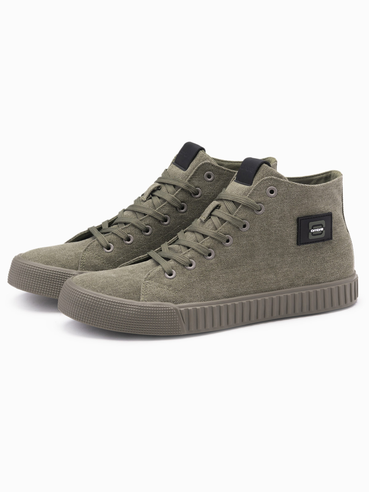 Ombre Men&#039;s high top canvas sneakers shoes - olive