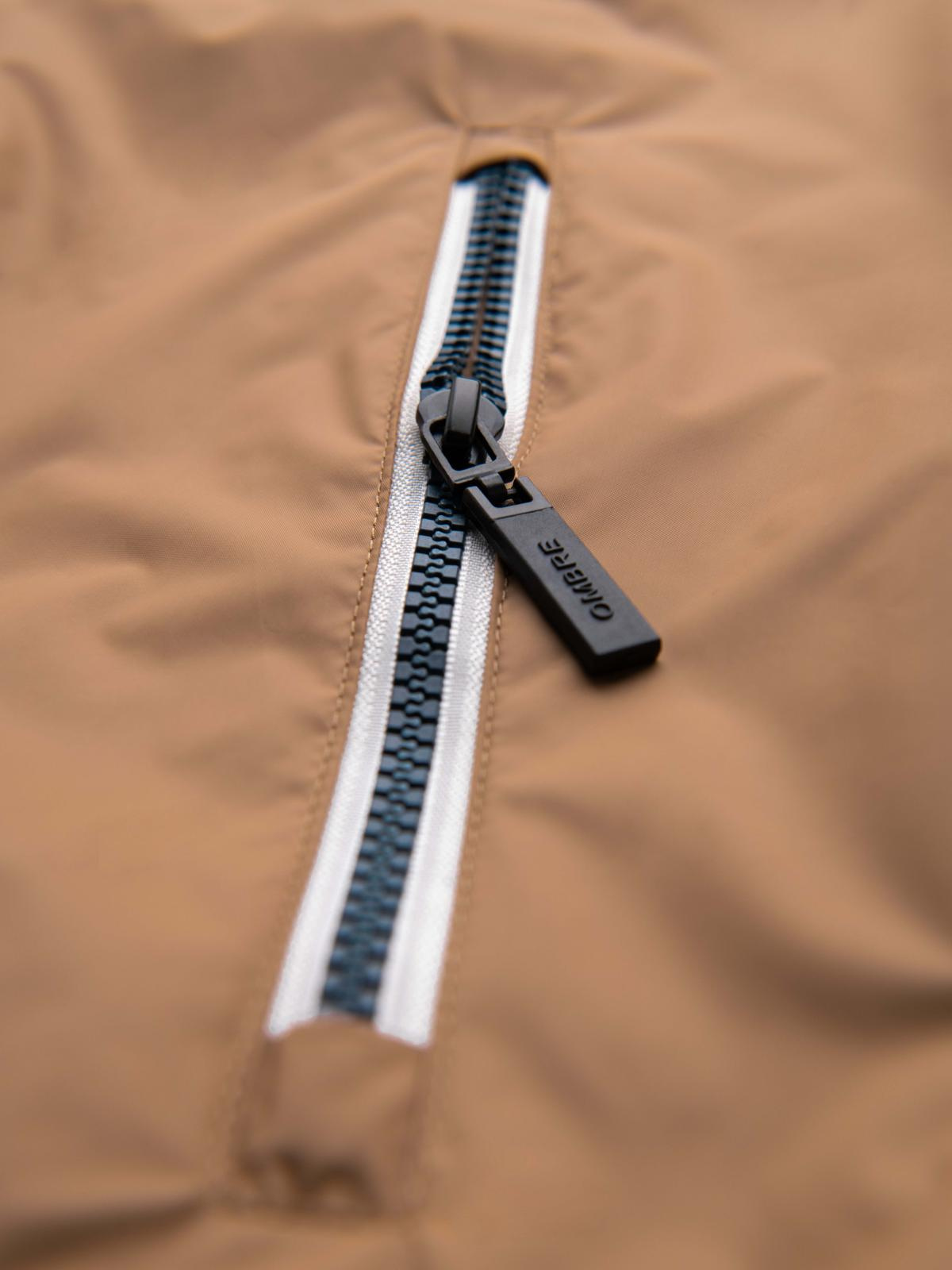 Ombre Lightweight colorful men&#039;s sports jacket with fleece - brown and navy blue