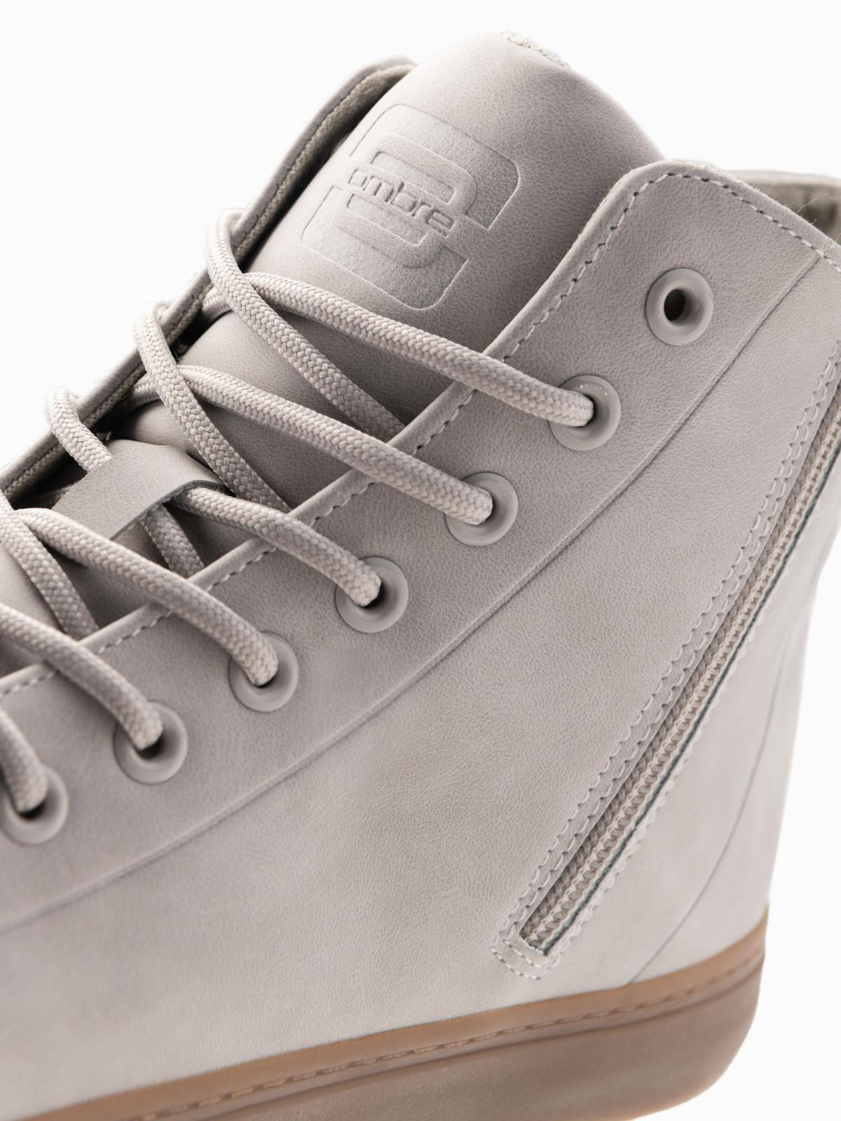 Ombre Men&#039;s ankle sneakers with rubber sole - ash
