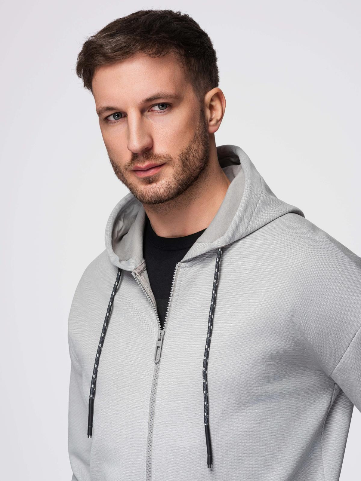 Ombre Men's softly structured hooded sweatshirt - grey