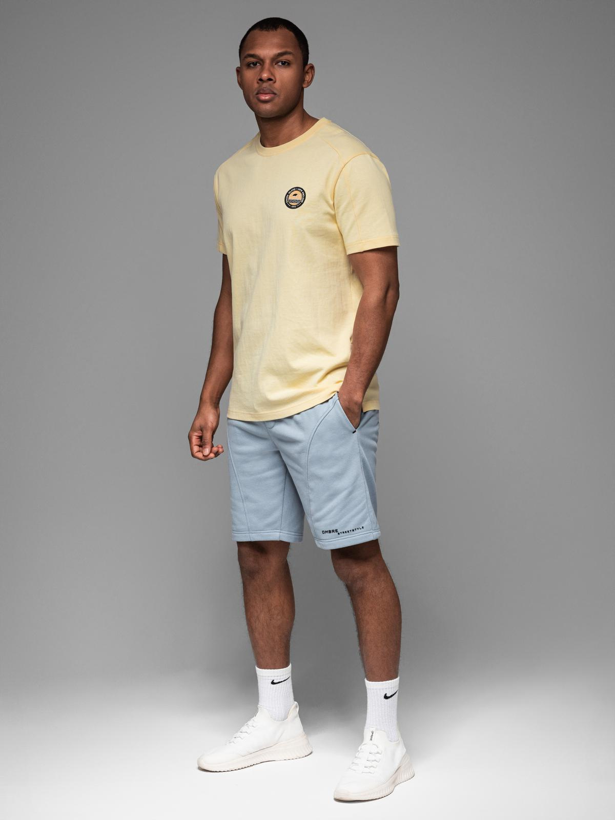 Ombre Fitted men's printed short sweat shorts - light blue
