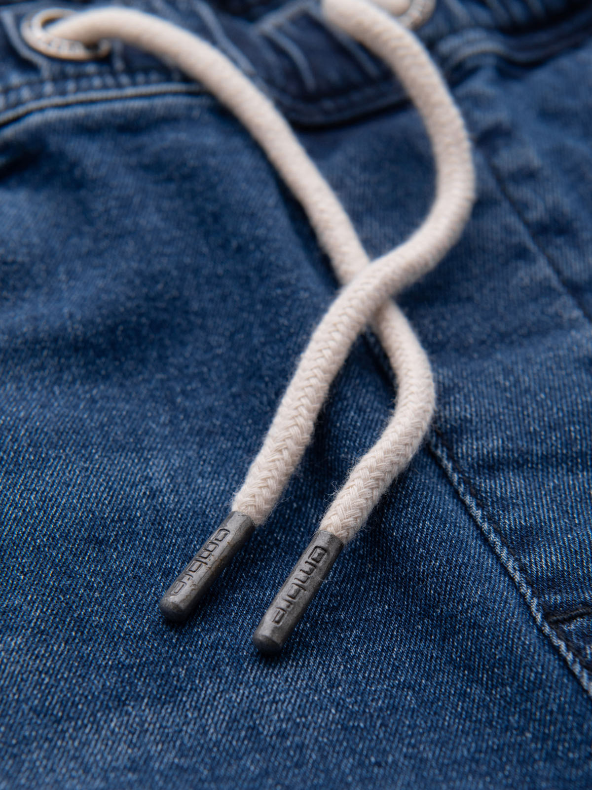 Ombre Men's shorts with elastic waistband and wash effect - blue