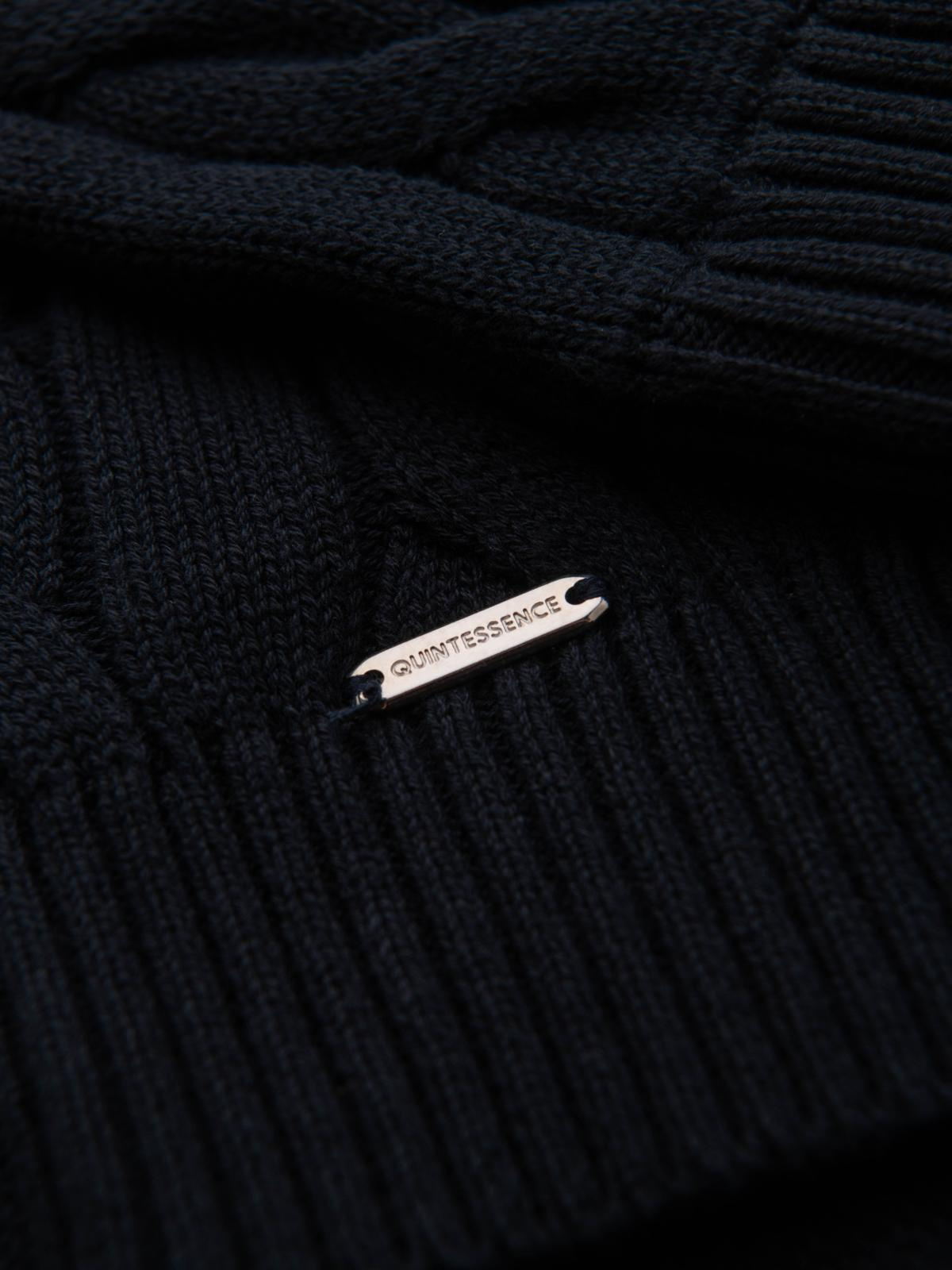 Ombre Men&#039;s plaid sweater with turtleneck zipper - black