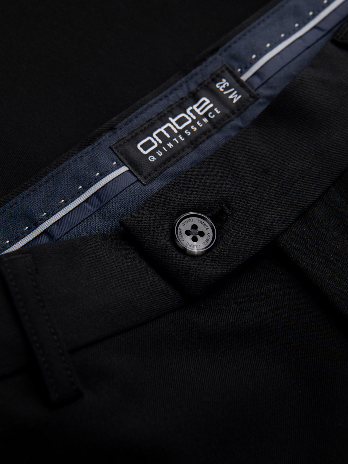 Ombre Men's smart chino pants SLIM FIT - black