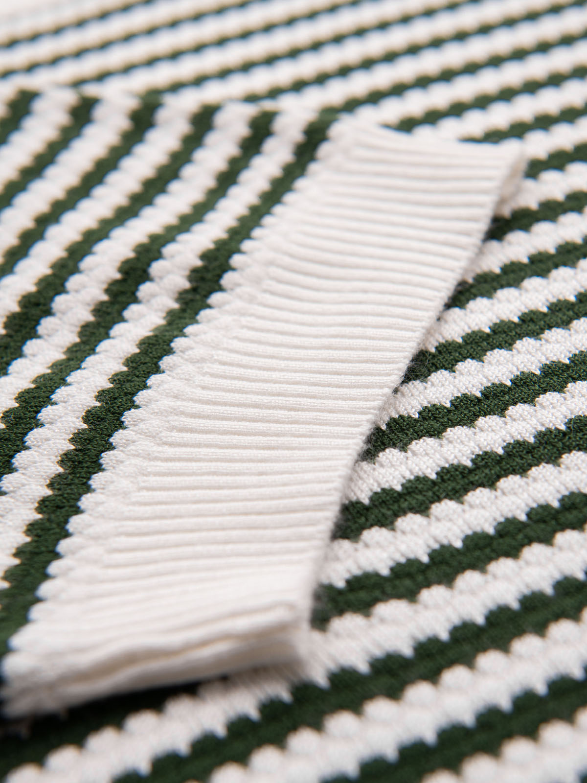 Ombre Men&#039;s knitted t-shirt with navy stripes and openwork weave - olive and white