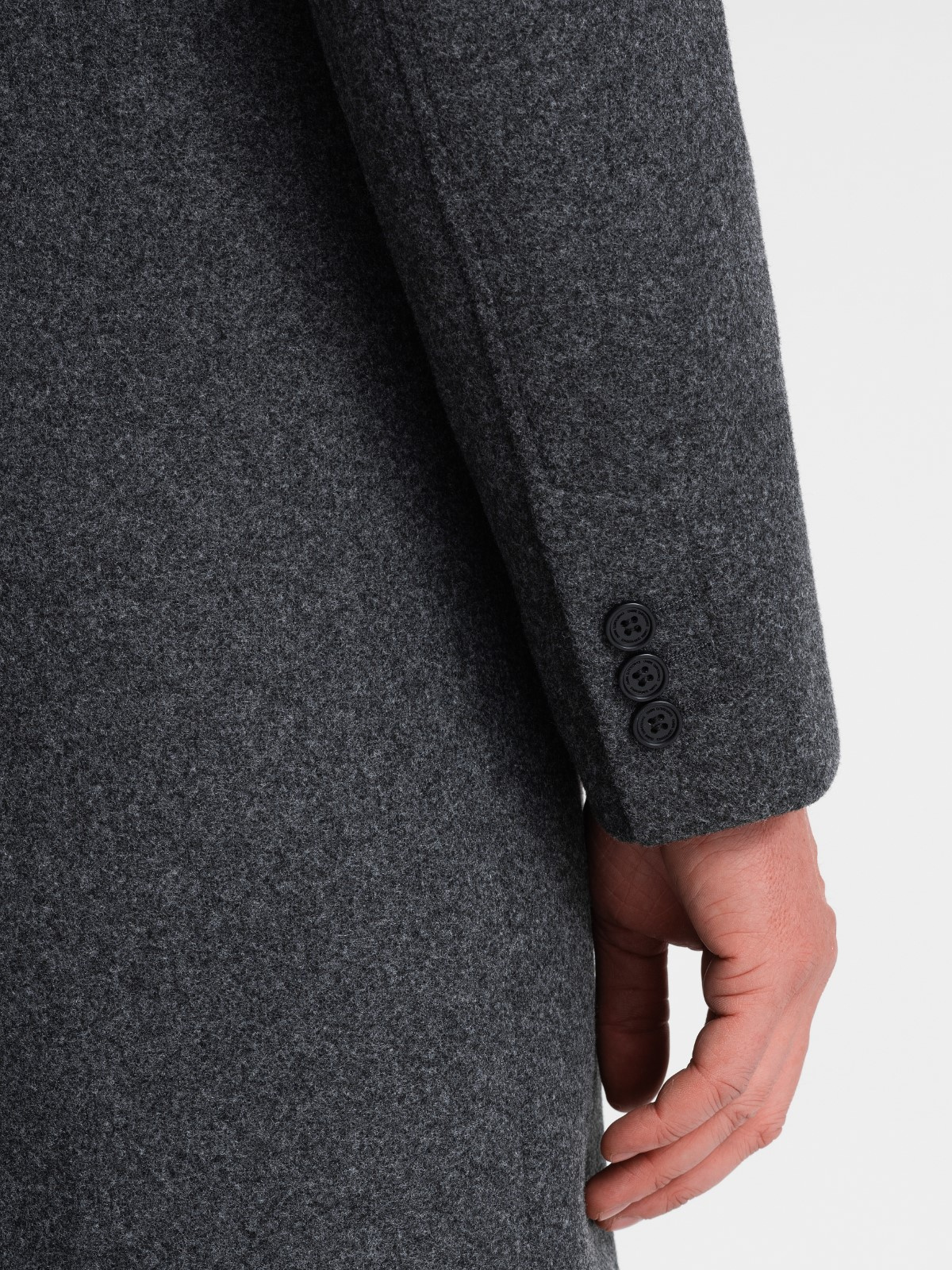 Ombre Men's double-breasted lined coat - graphite