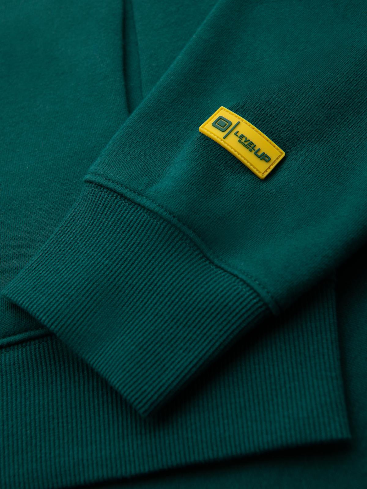 Ombre Unisex sweatshirt with pockets and hood - dark green