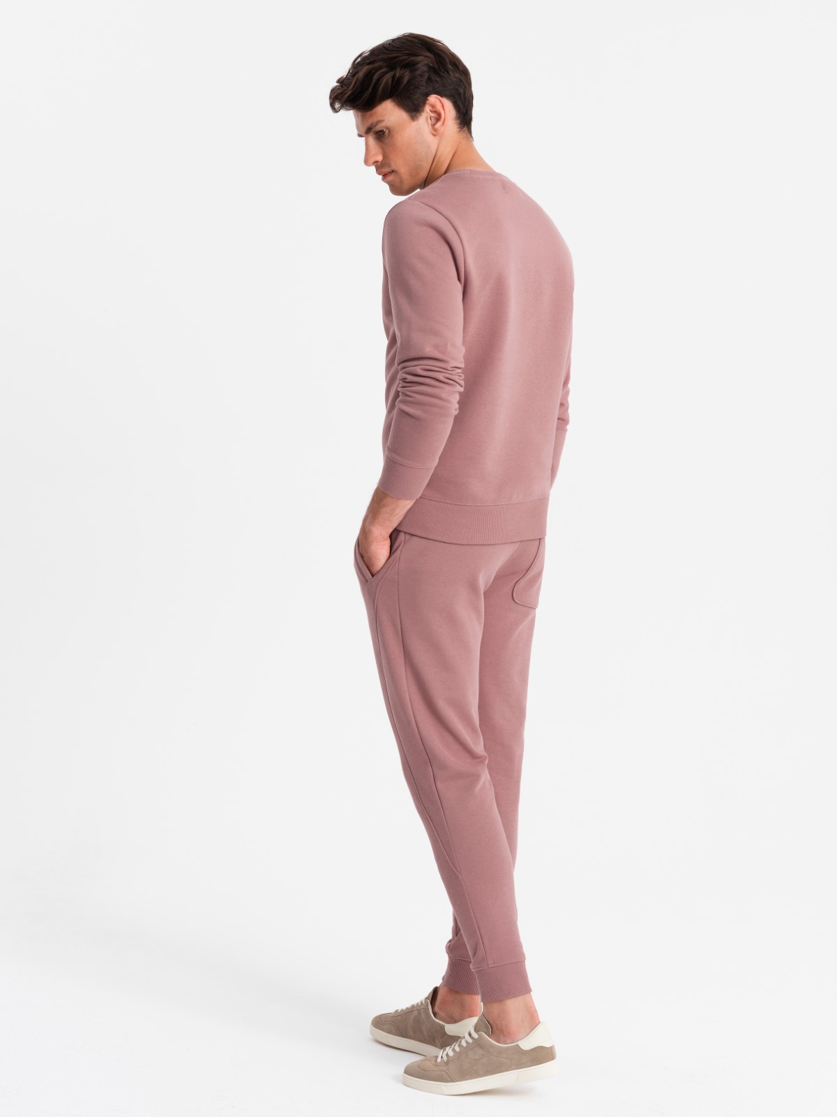 Ombre BASIC men's cotton sweatshirt set unbuttoned sweatshirt + joggers