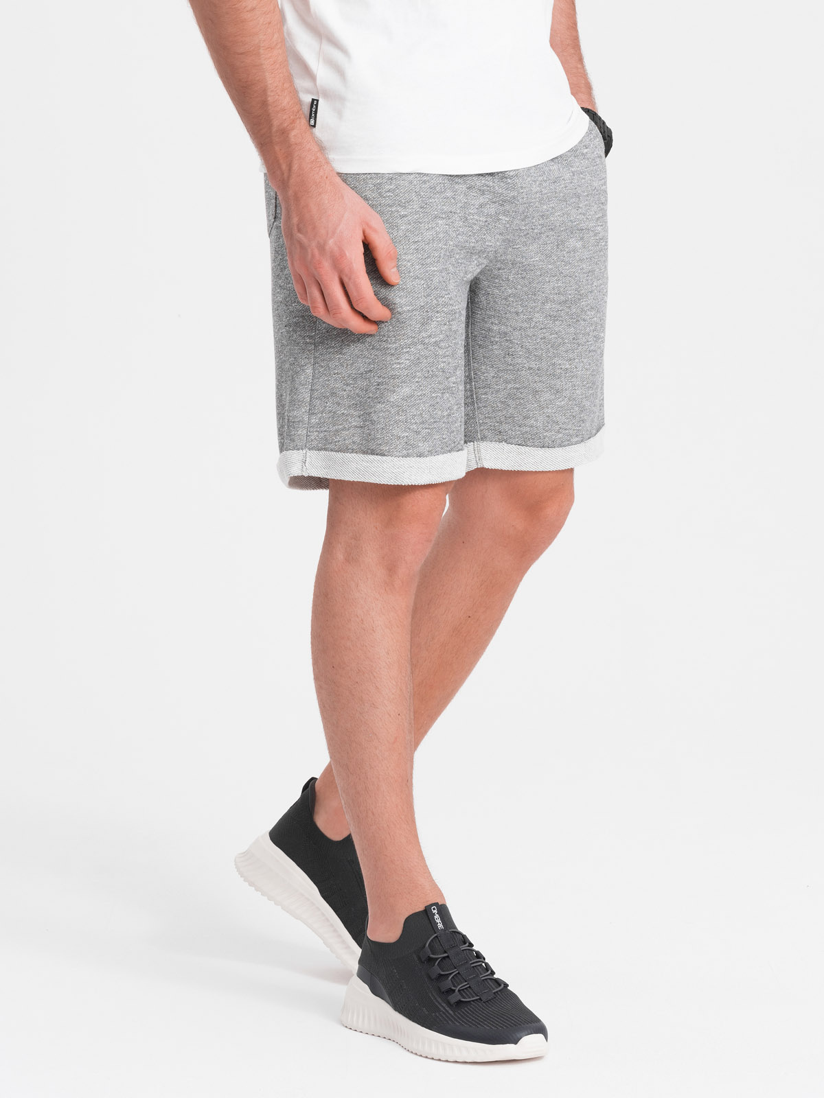 Ombre Men's LOOSE FIT melange fabric shorts - gray