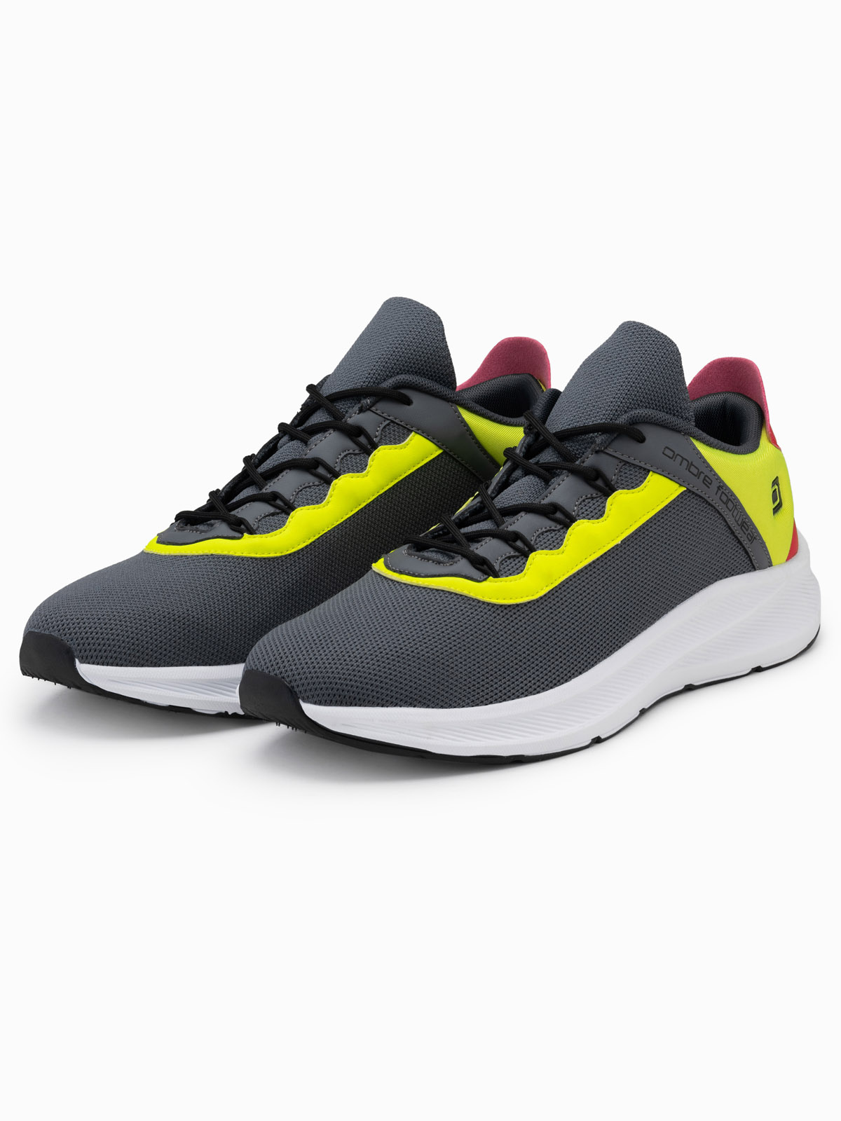 Ombre Men's sneakers with neon inserts - graphite