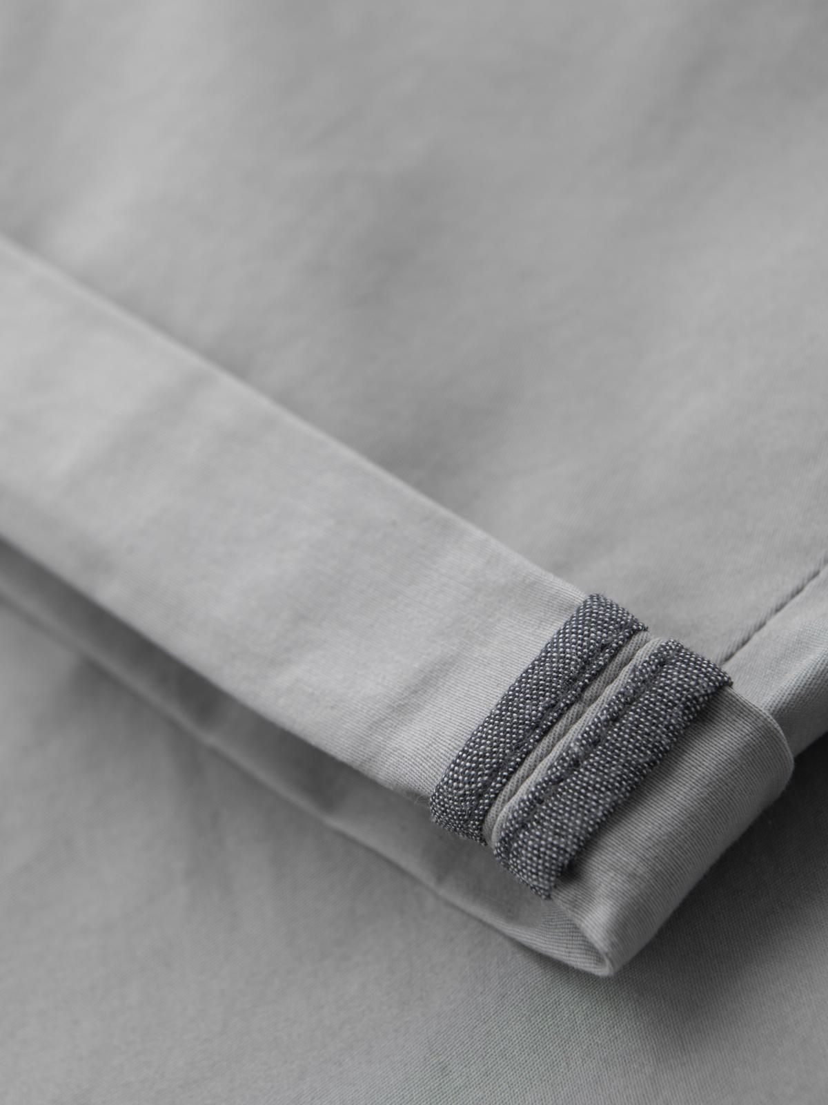 Ombre Men's classic chino shorts with rolled up leg - grey