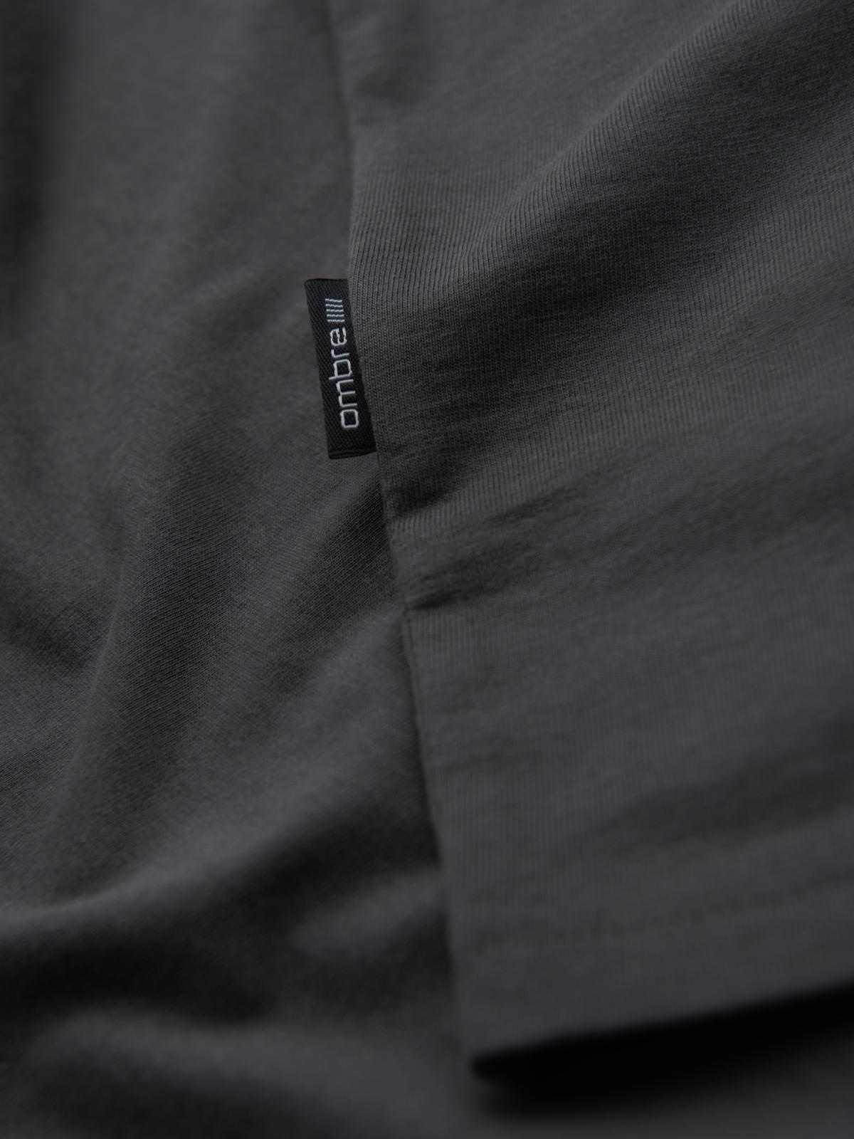 Ombre Men's BASIC classic cotton T-shirt with a serape neckline - graphite