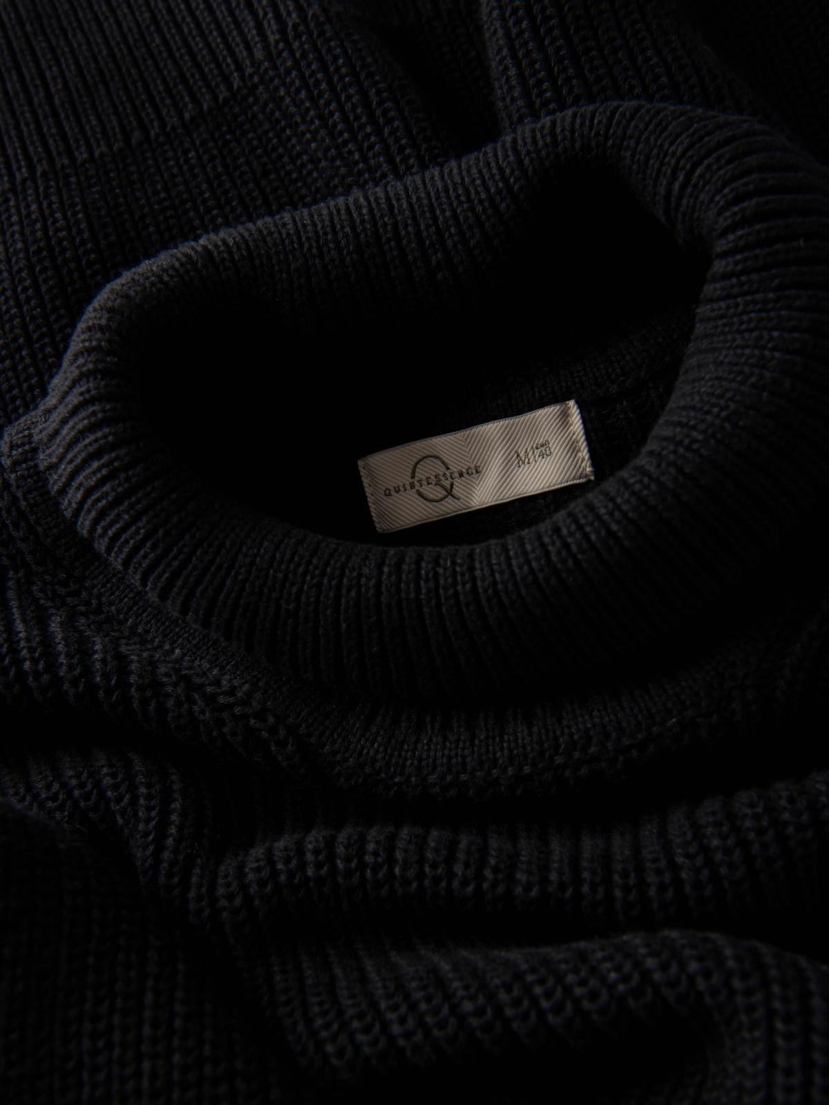 Ombre Men's classic cotton turtleneck sweater - black