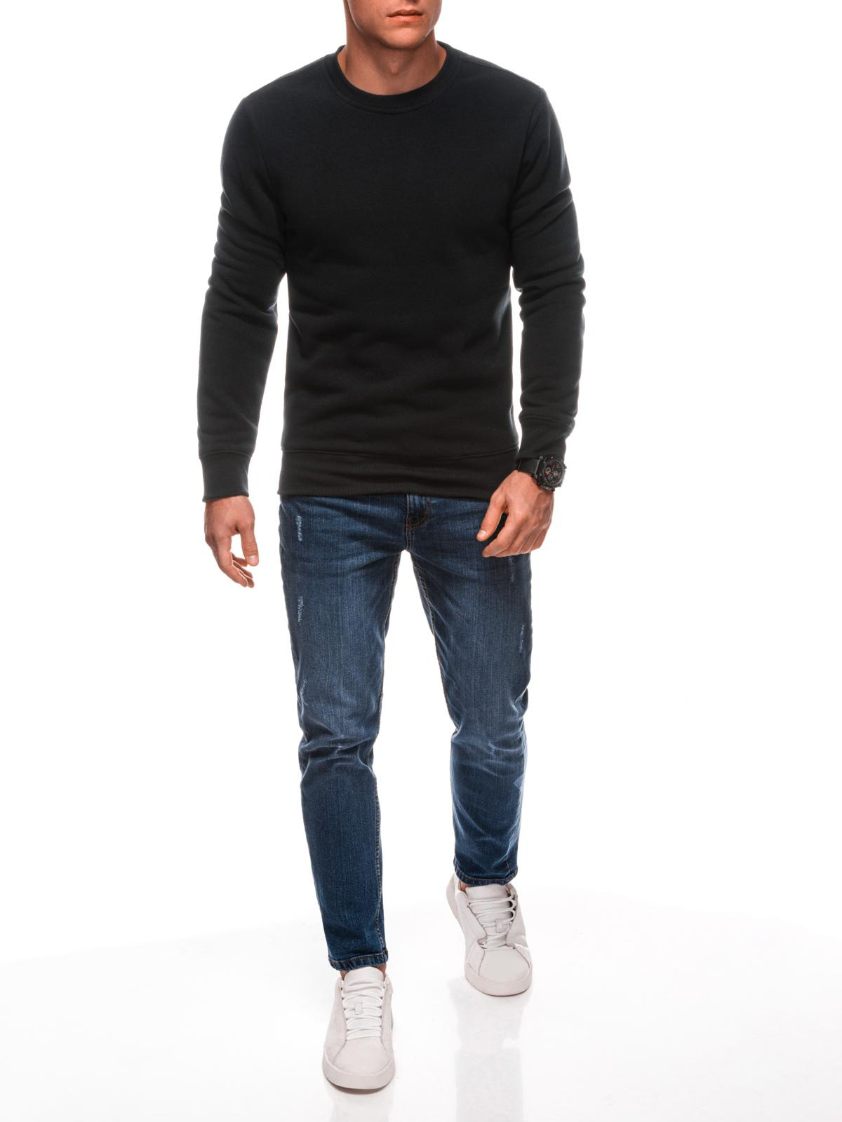 Edoti BASIC men's uniform round neck sweatshirt - black