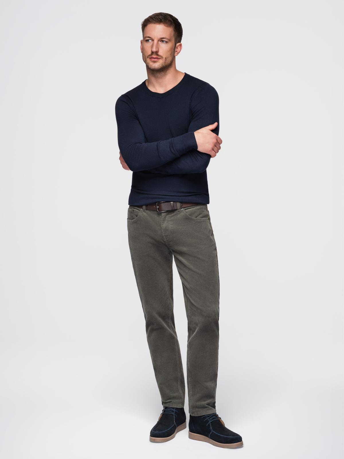 Ombre Classic men&#039;s sweater with round neckline - navy blue