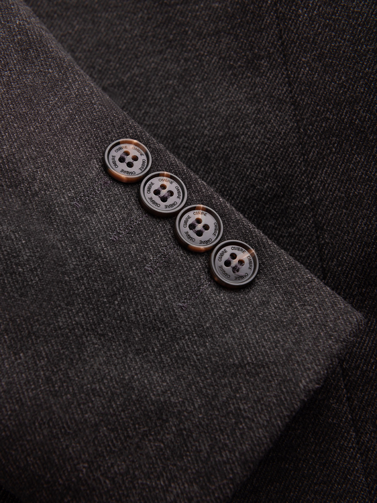 Ombre Men's melange rayon jacket with stand-up collar - black melange