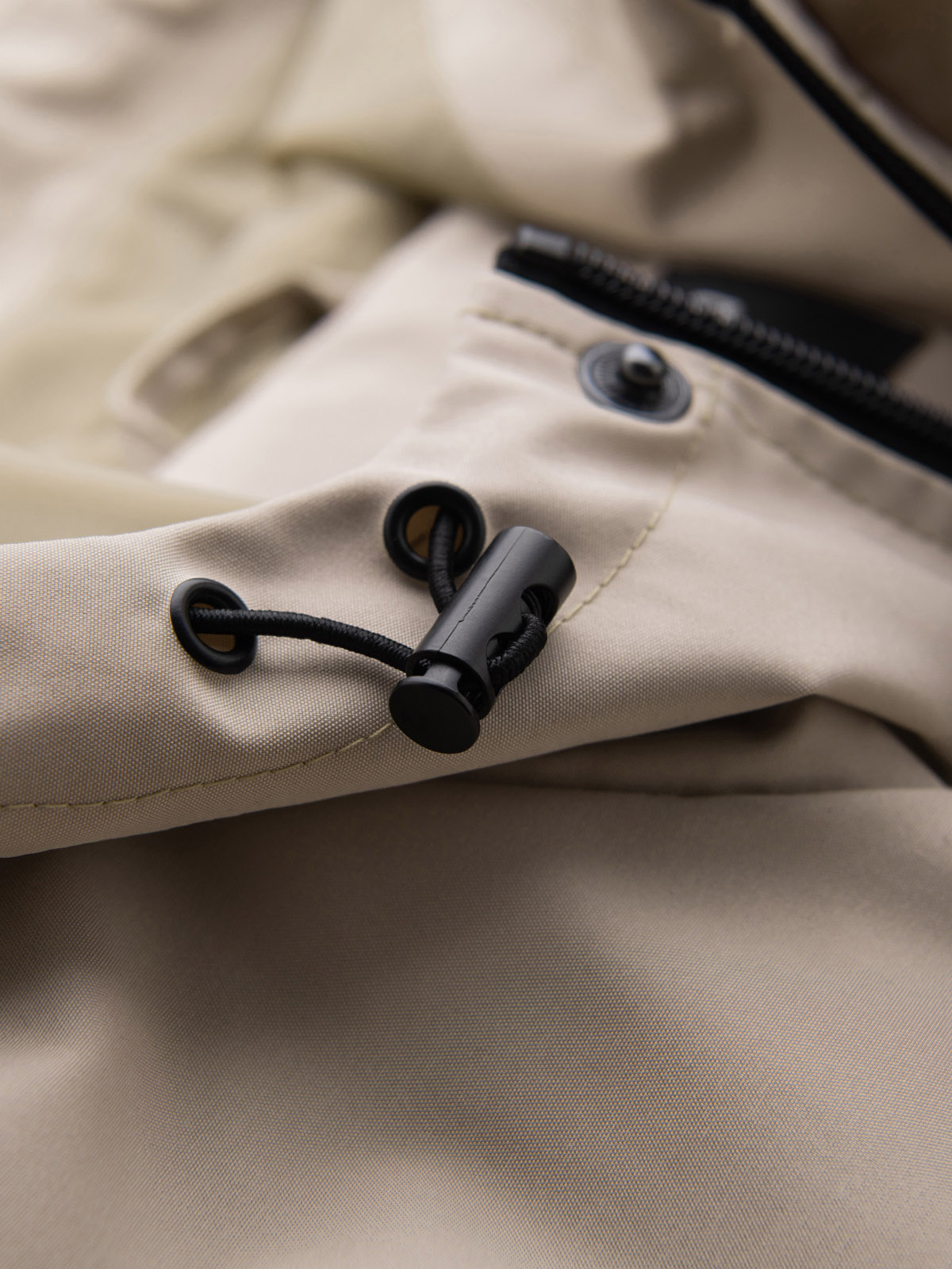Ombre Functional men's transitional jacket with hood - beige