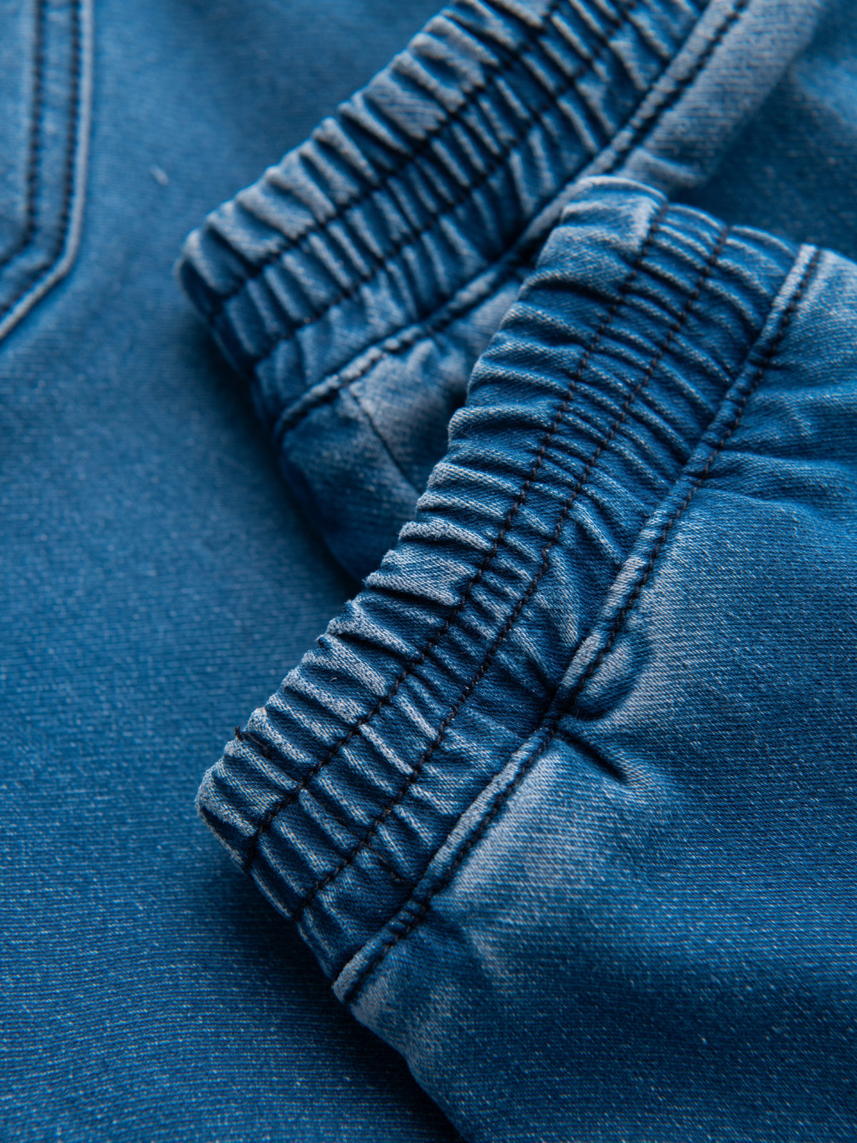 Ombre pánske denim jogger nohavice s pásom na šnúrku - modré