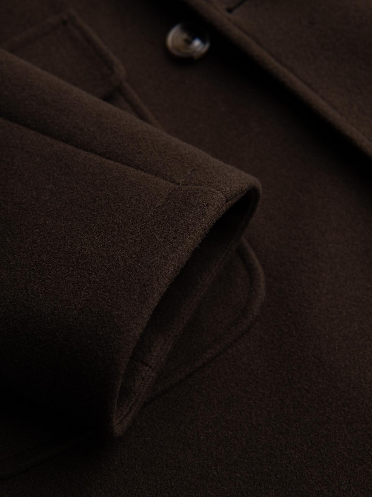 Ombre Men&#039;s double-breasted coat with decorative buttons - dark brown