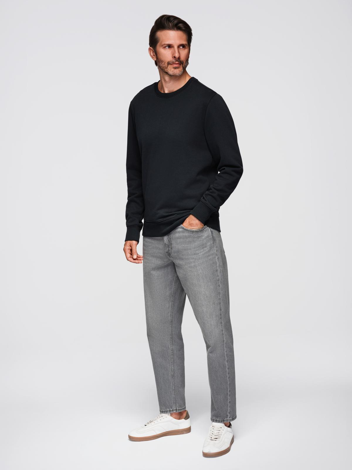 Ombre BASIC men&#039;s non-stretch cotton sweatshirt - black