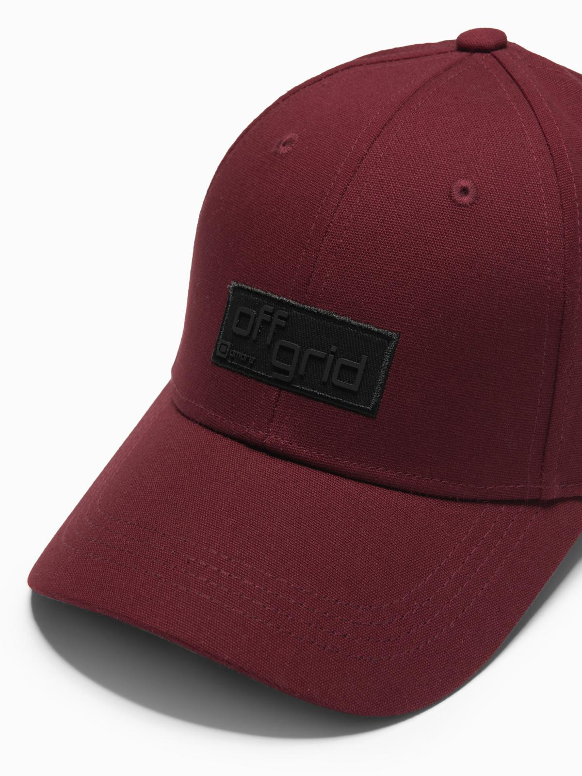 Ombre Men&#039;s baseball cap with visor and rectangular patch - maroon