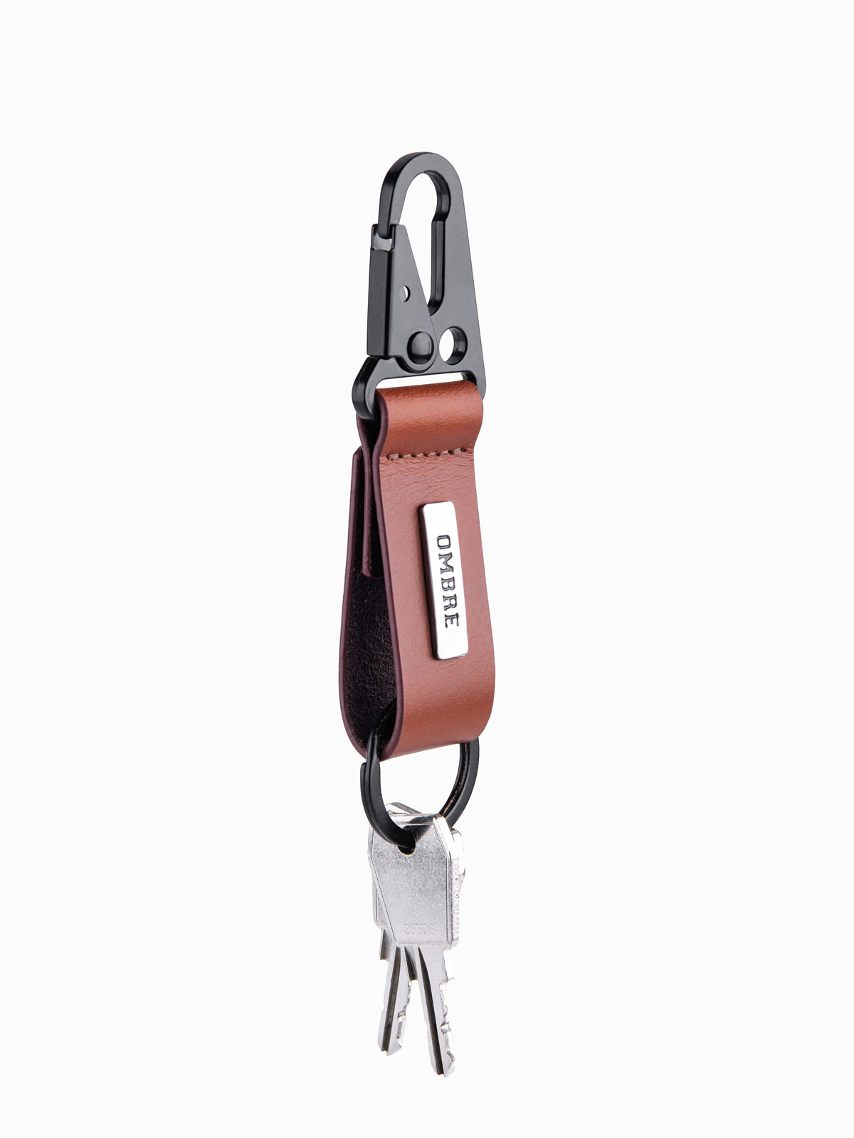 Ombre Men's key ring with snap hook - black