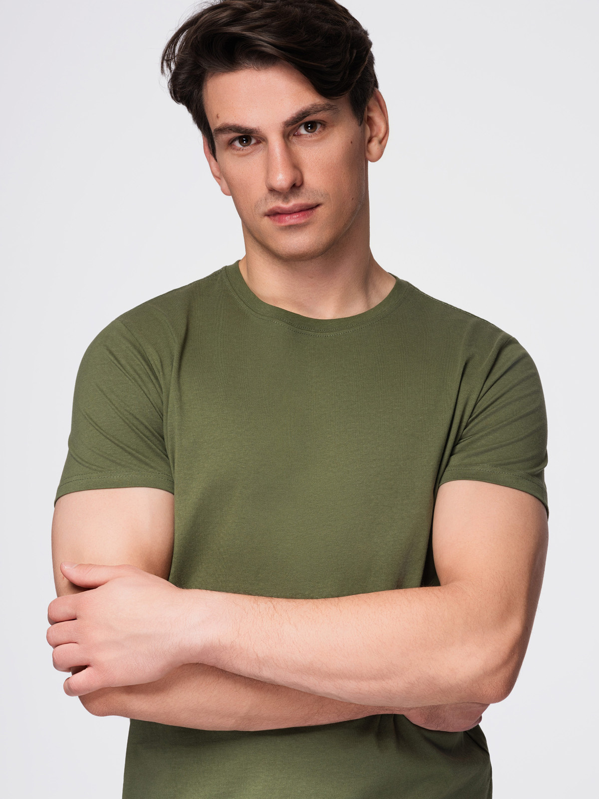 Ombre BASIC bavlnené tričká pre mužov - čierna/zelená/khaki
