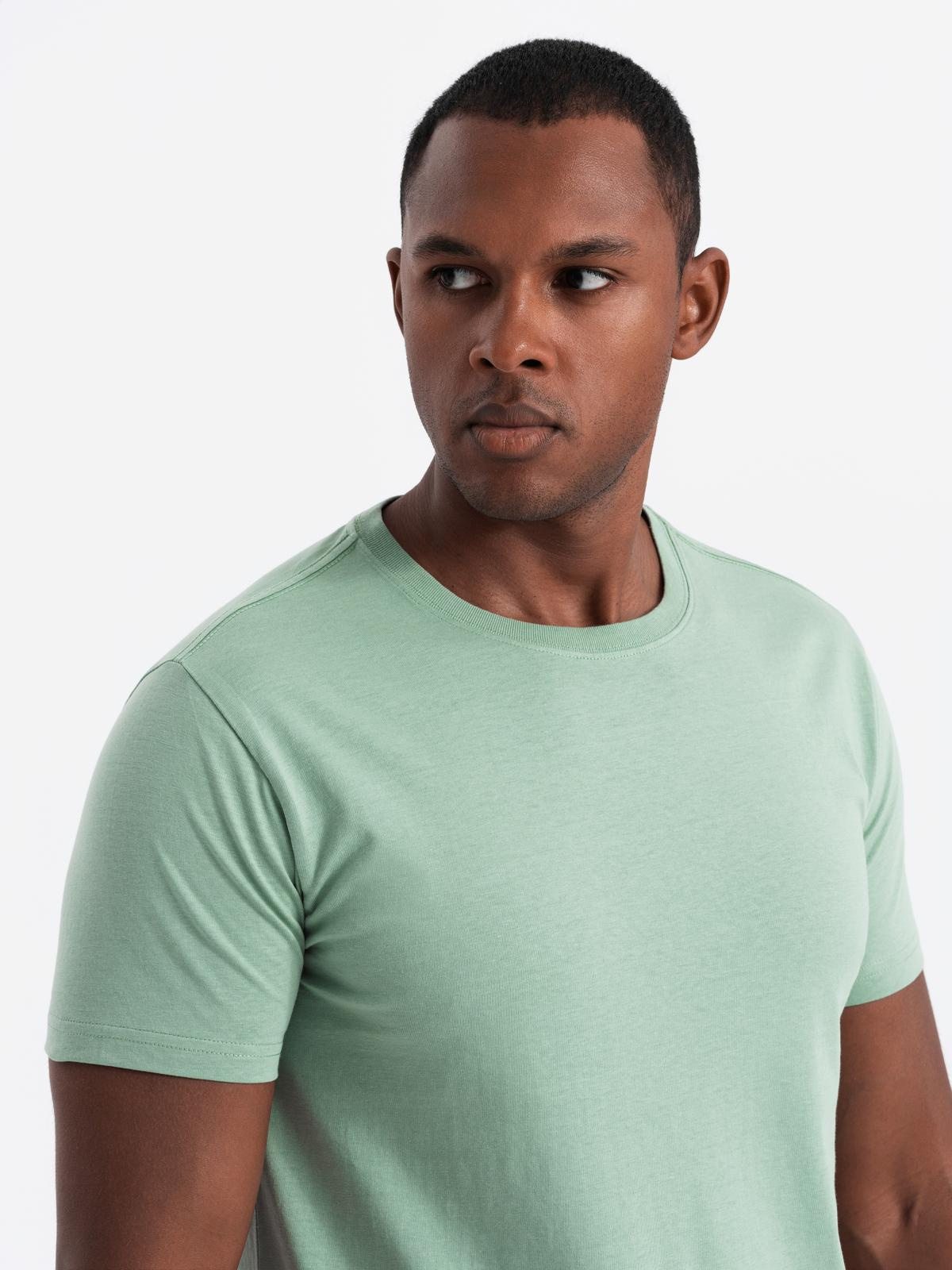 Ombre BASIC men's cotton shirt set with round neckline - gray-green/white/beige