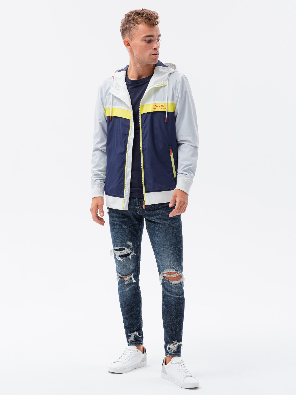 Ombre Men's hooded windbreaker jacket
