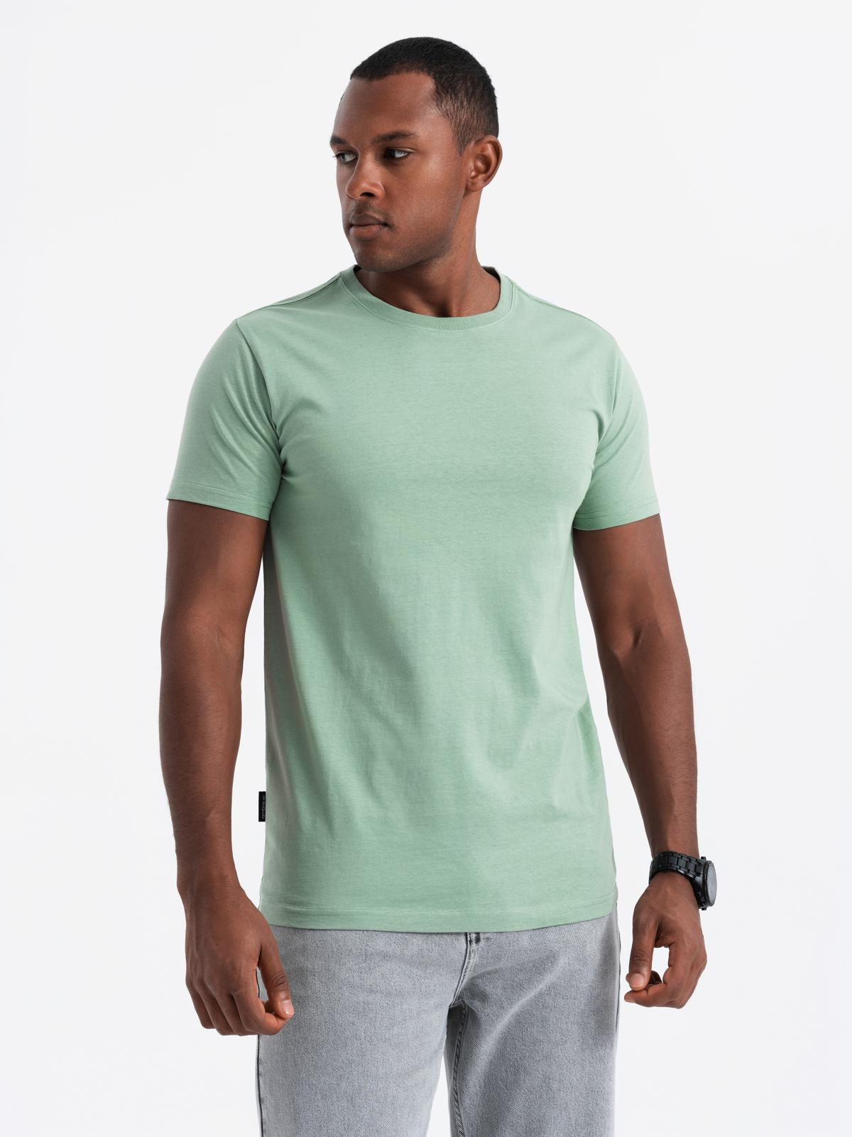 Ombre BASIC men's cotton shirt set with round neckline - gray-green/white/beige