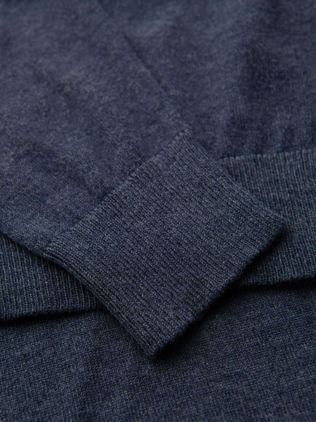 Ombre BASIC men&#039;s viscose classic sweater with round neckline - navy blue melange