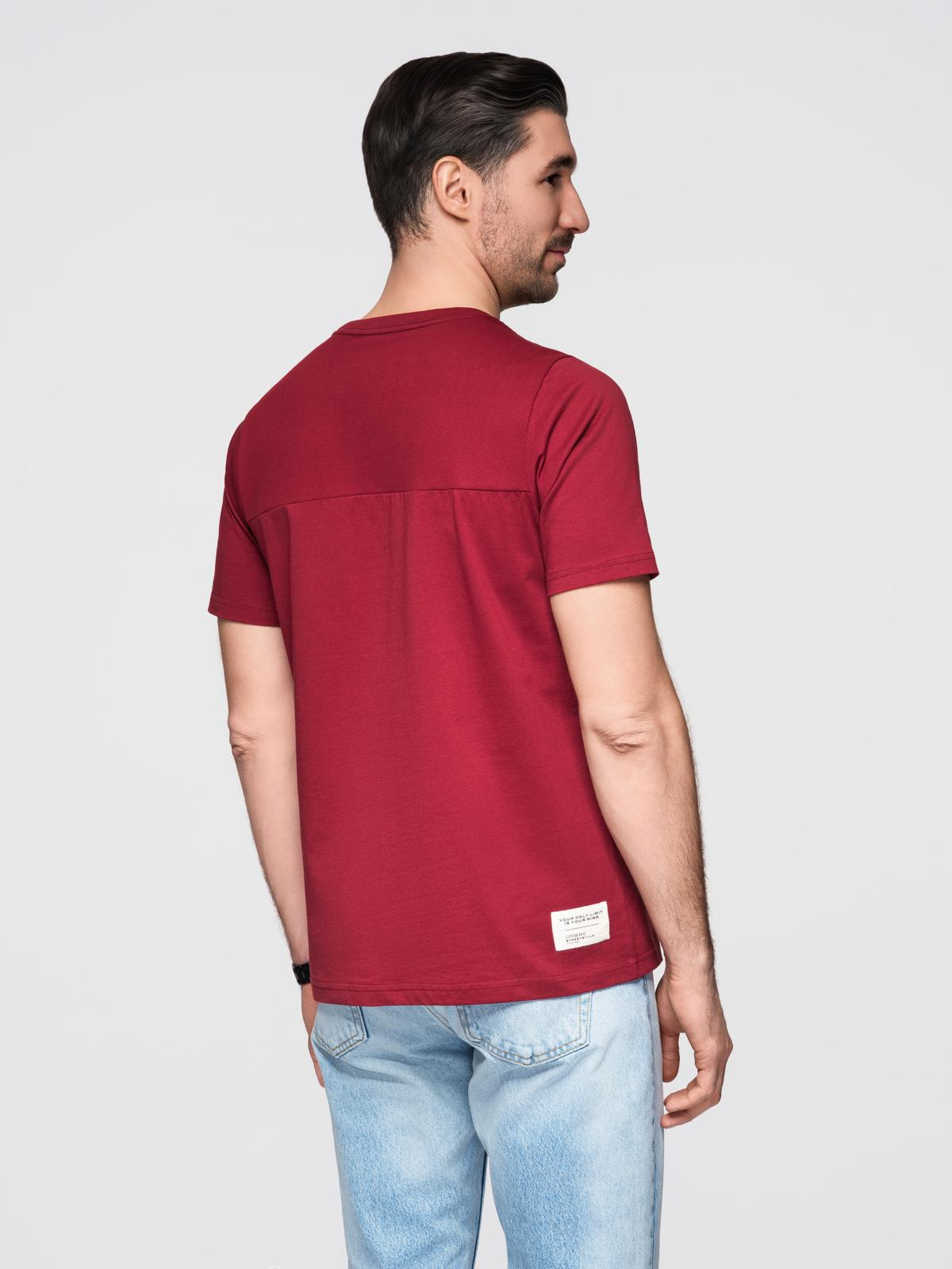 Ombre LOOSE FIT men's t-shirt with pocket - red