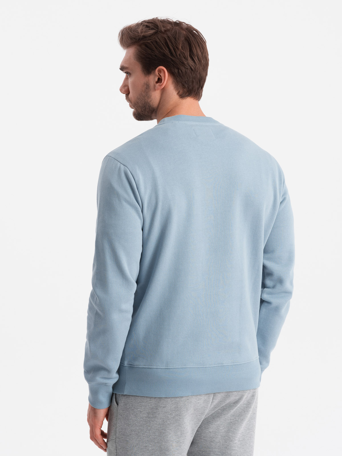 Ombre BASIC men&#039;s sweatshirt with round neckline - blue