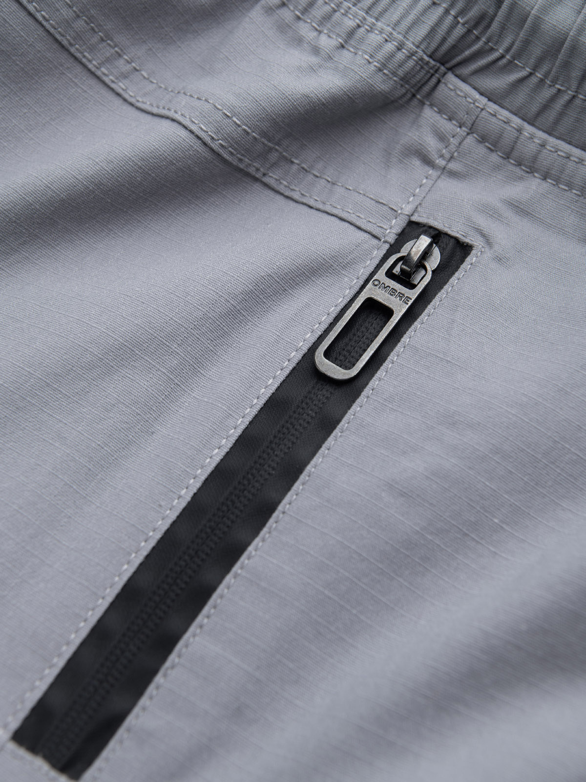 Ombre Men's JOGGER pants with stand-off and zippered cargo pockets - light grey