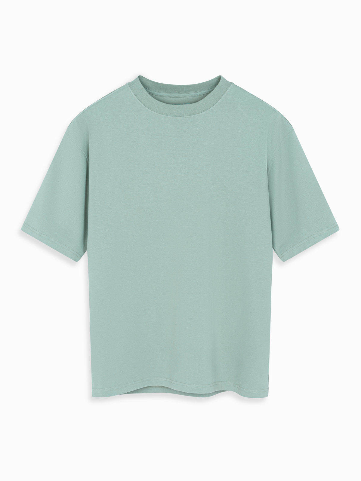 Ombre Men's LOOSE FIT cotton t-shirt with round neckline - mint
