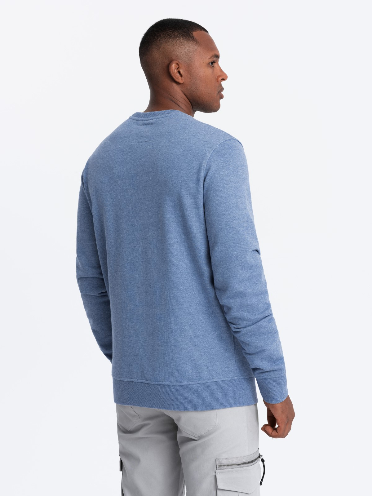 Ombre Men&#039;s mélange sweatshirt with embroidered logo - indigo