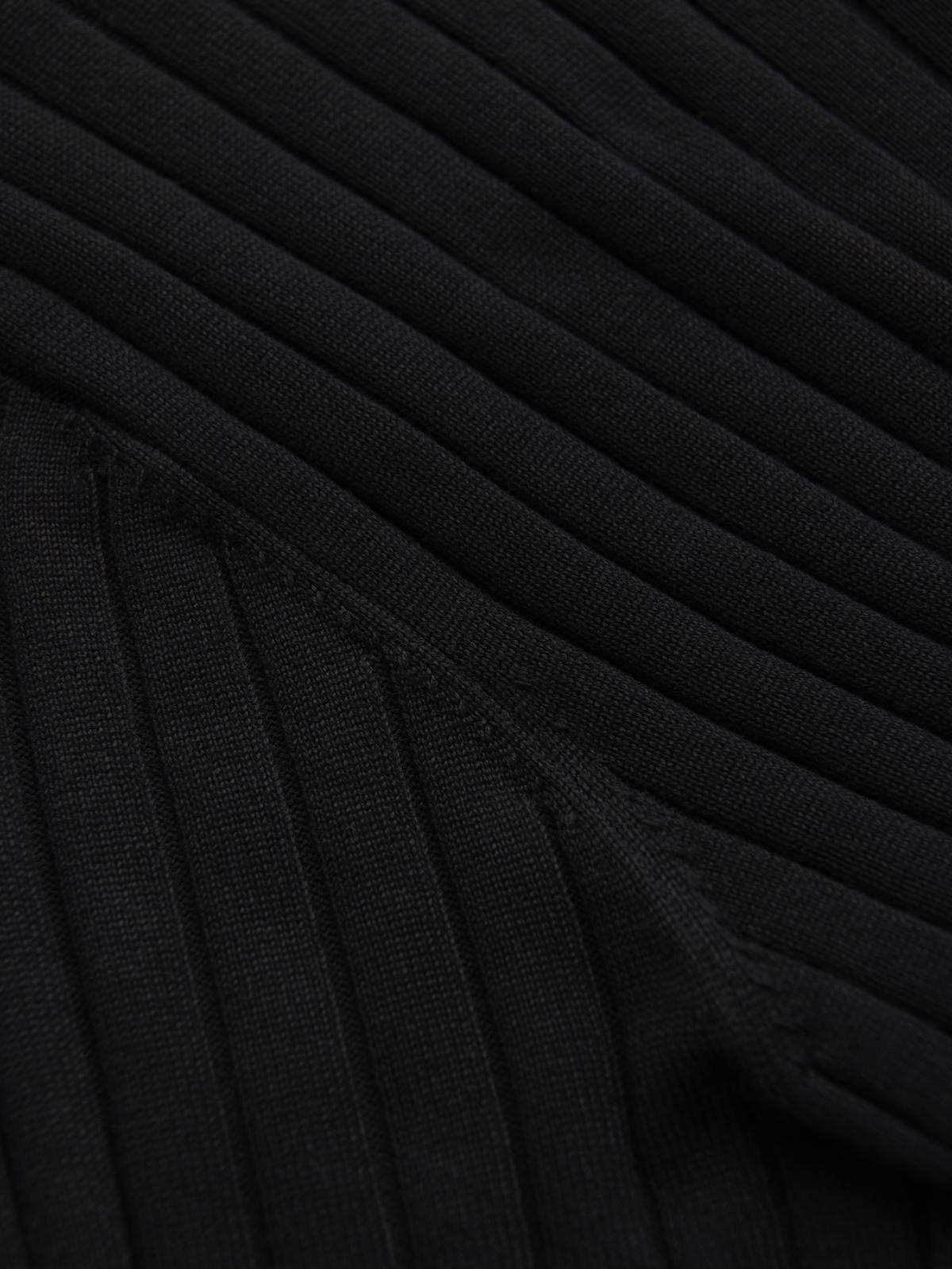 Ombre Men's SLIM FIT viscose vertical striped polo shirt - black