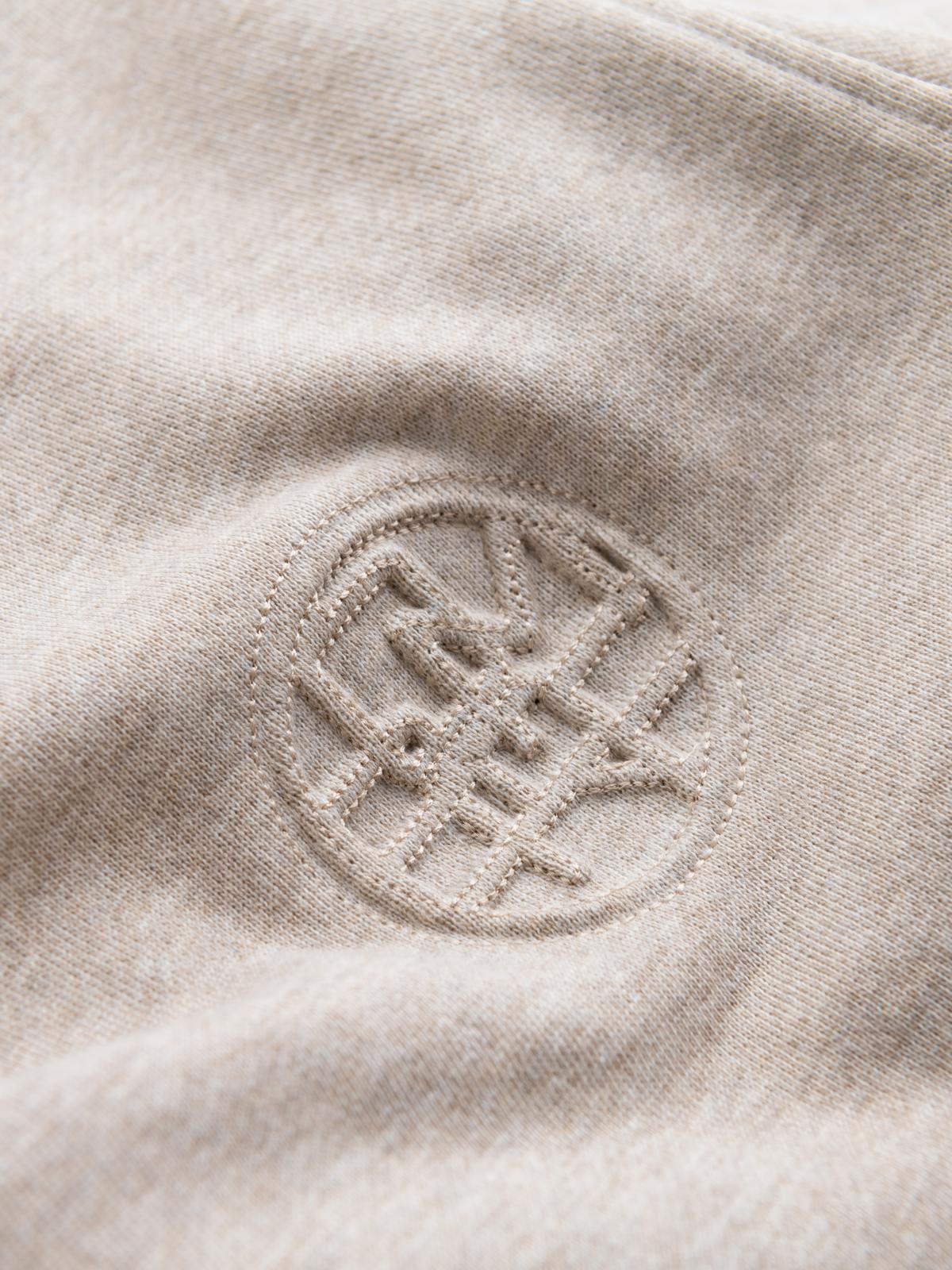 Ombre Men's mélange sweatshirt with embroidered logo - beige