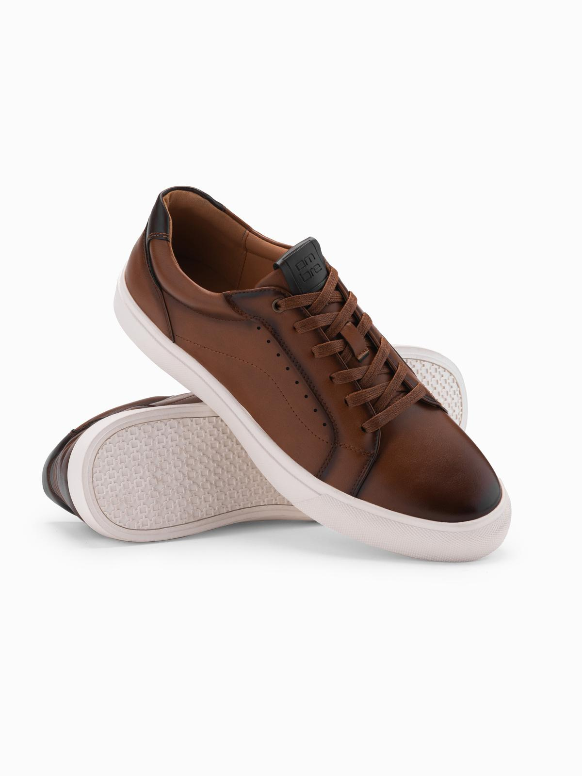 Ombre Men&#039;s eco leather sneaker shoes - brown