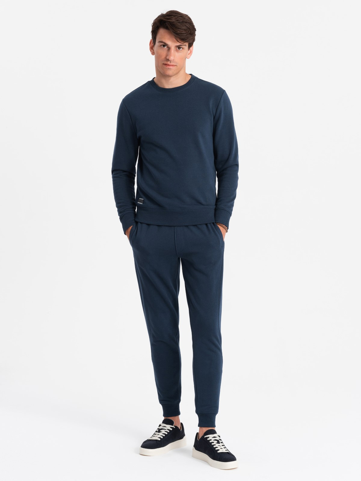 Ombre BASIC men's cotton sweatshirt set unbuttoned sweatshirt + joggers