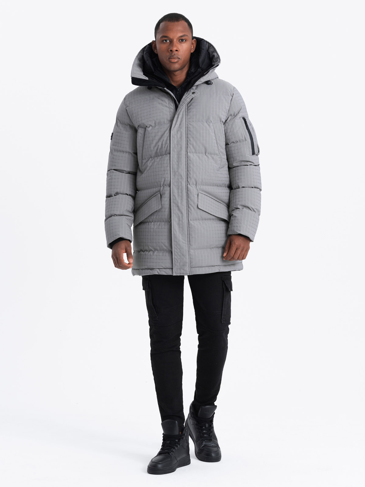 Ombre Outdoor long men&#039;s parka jacket - gray