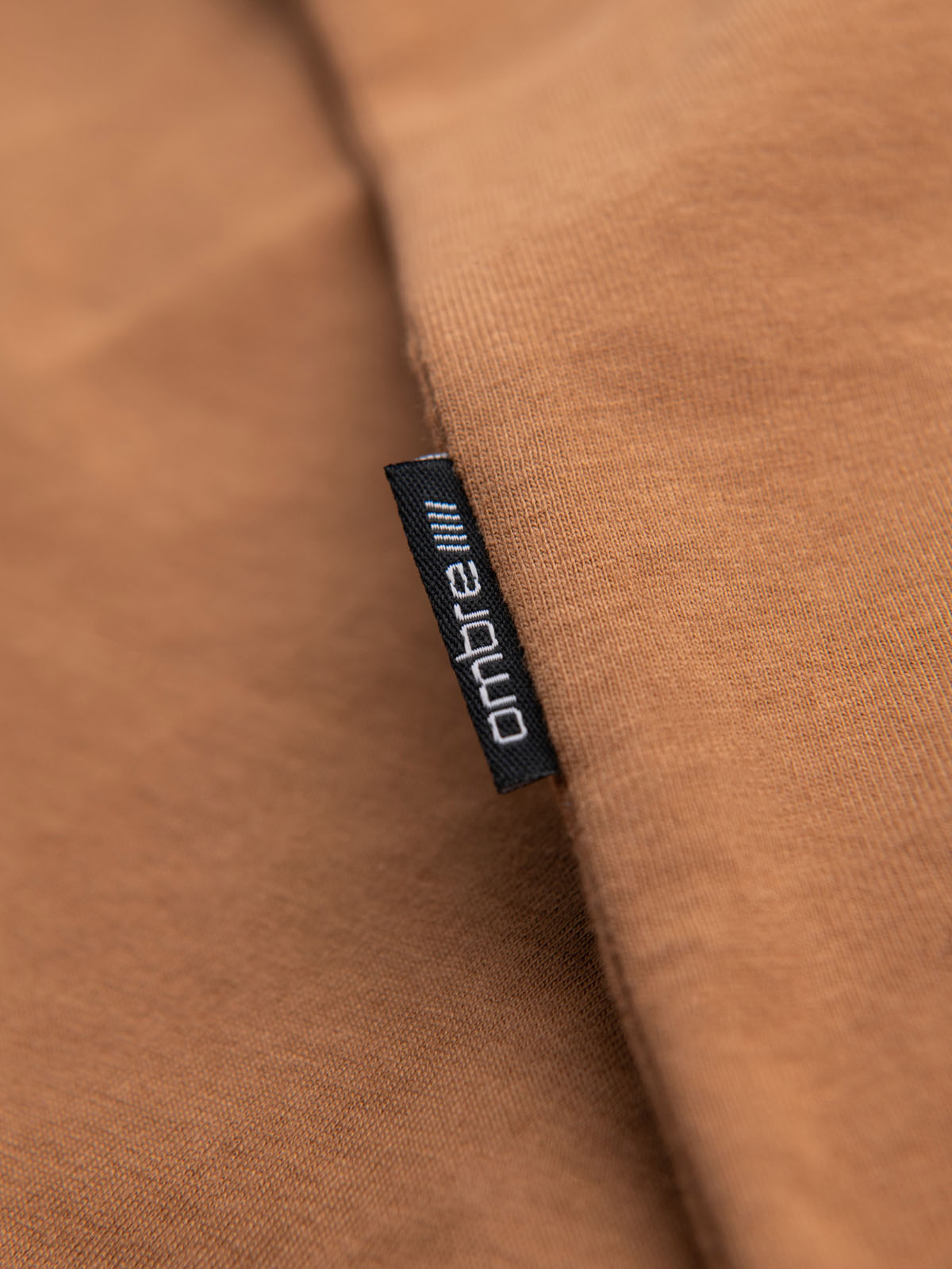 Ombre Men's BASIC classic cotton T-shirt with a v-neck - brown