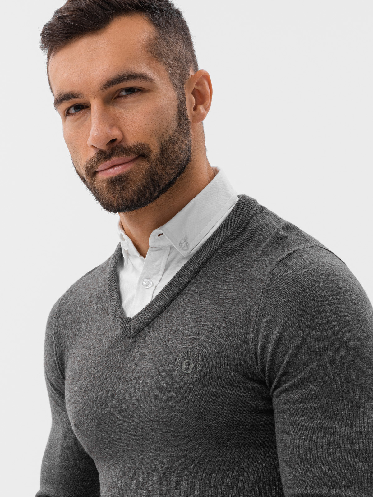 Ombre Men's sweater with white collar